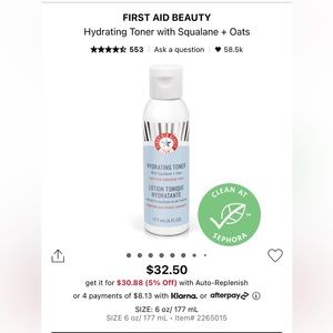 First Aid Beauty Ultra Repair Toner